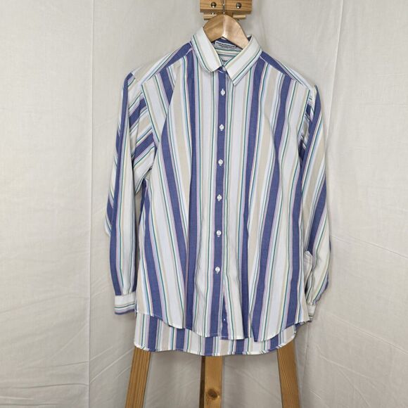 Appleseed's Striped Button Up Long Sleeve Shirt Size 10 - Picture 2 of 5